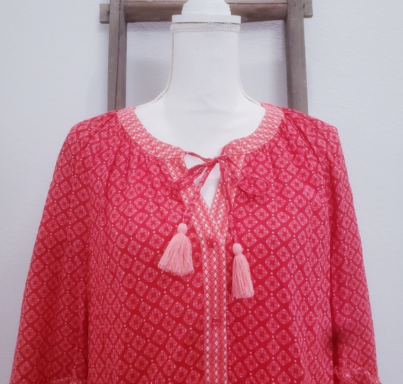 Vineyard Vines Tile Dress In Chelsea Geo Red Size Large - Picture 3 of 9